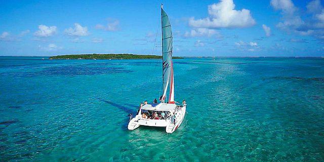 Catamaran: Île aux Cerfs Cruise via GRSE Waterfall