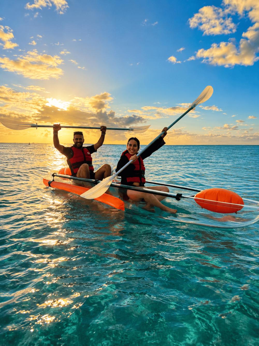 Transparent Kayak Rental – Crystal Clear Lagoon Experience in Flic en Flac