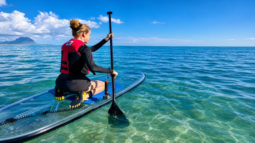 Transparent Paddleboard Experience on the West Coast of Mauritius