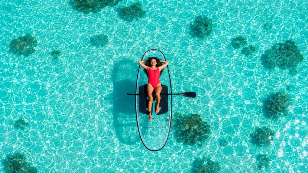 Transparent Paddleboard Experience on the West Coast of Mauritius